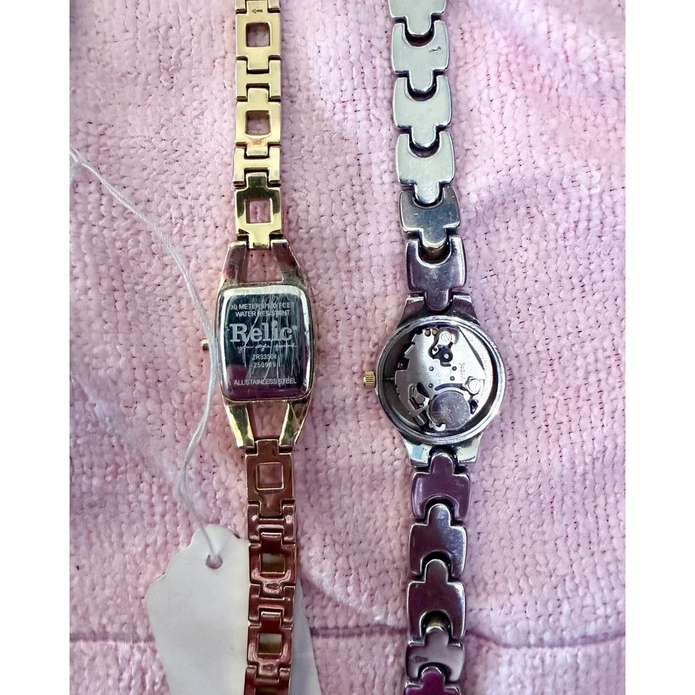 Lot 8 Working Watches 6 Fossil 2 Relic Quartz Ladies Mens Mixed Styles